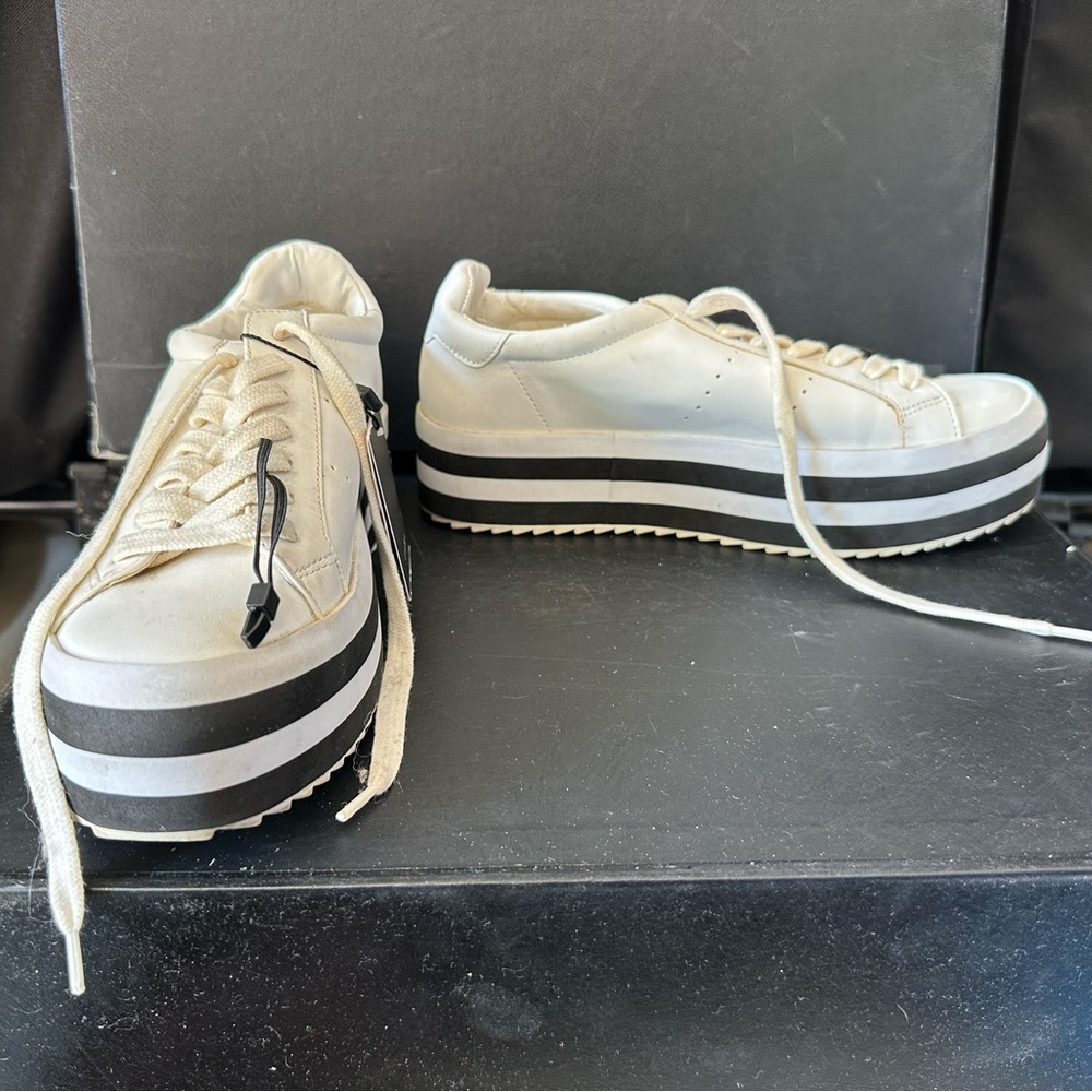 Zara White Platform Sneakers